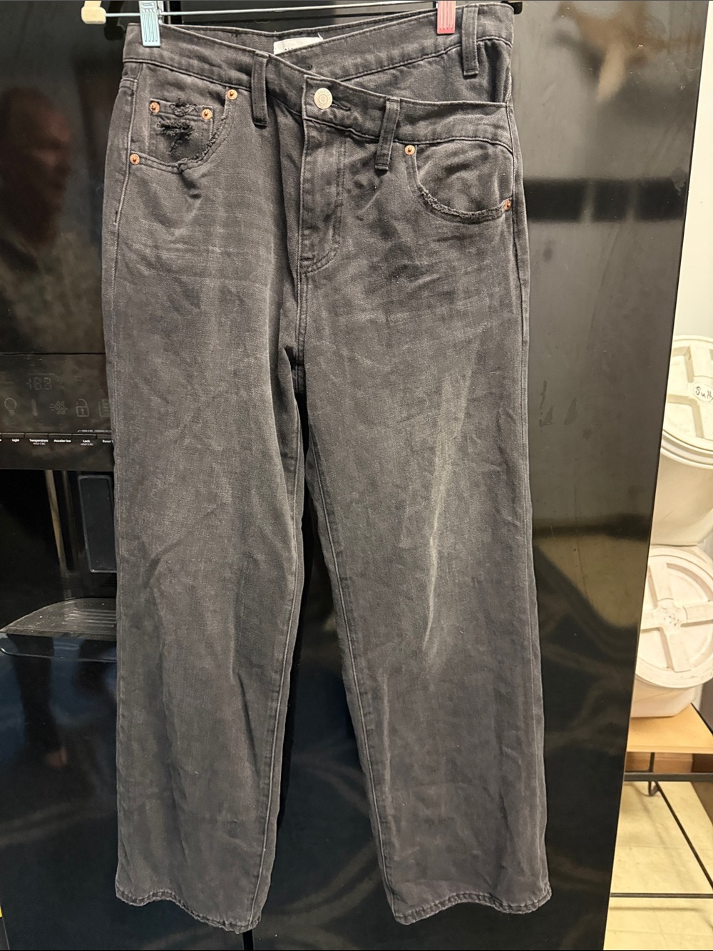 Pistola Women’s Black Washed Wide-Leg Jeans
